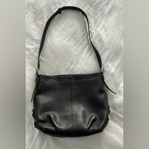 COACH BLACK LEATHER CROSSBODY DUFFLE PURSE PAID $450